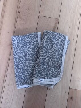 Splendid Gray Leopard Print Baby Blanket Bundle
